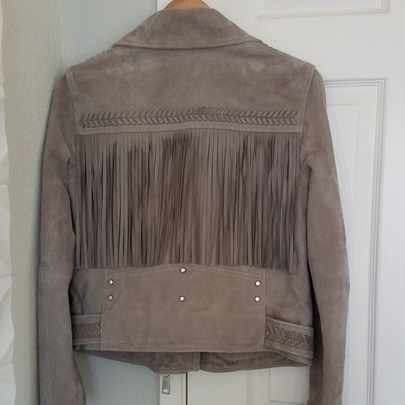 NWT All Saints Rosen suede biker jacket, US sz 2 - Picture 2 of 15